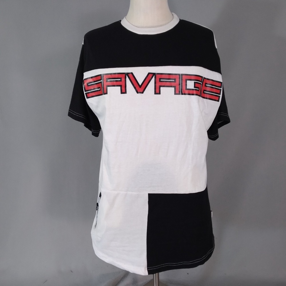 Red Ape Savage Jersey Shirt Mens XL White Black Cotton Streetwear